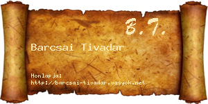 Barcsai Tivadar névjegykártya